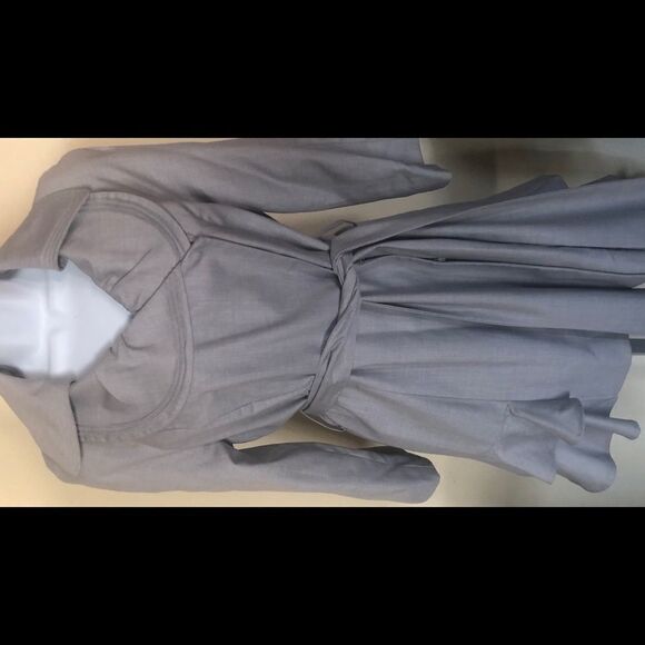 COPY - Alessandro Miele Gray Wrap Ruffled Tail Coat WMS L - Picture 8 of 8